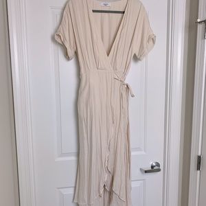 Cream Wrap Dress - Carly Jean